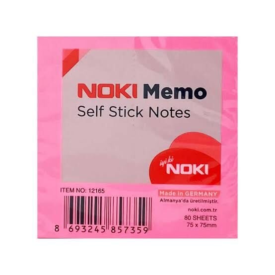 NOKİ MEMO YAPIŞKANLI NOT KAĞIDI 75*75 PEMBE