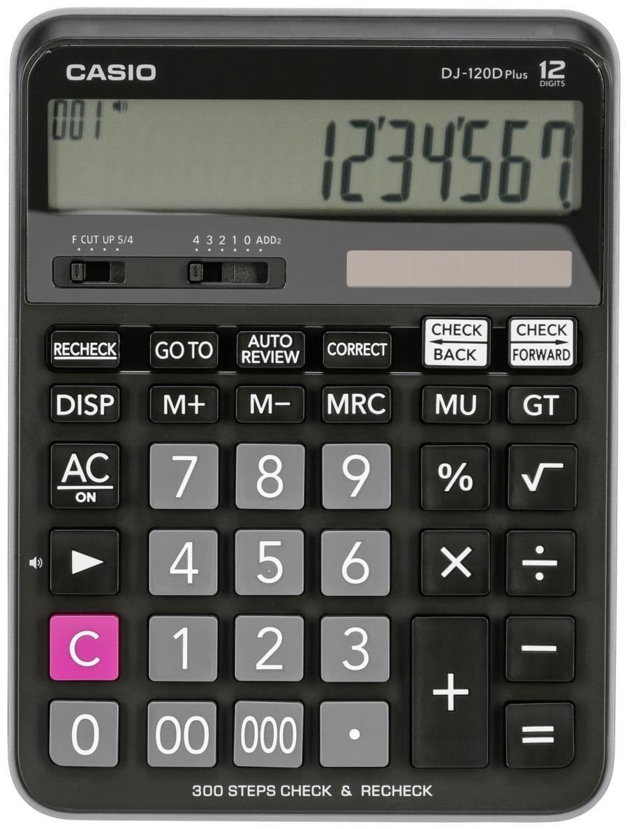 Casio DJ-120D Plus Masaüstü Hesap Makinesi (YÜZDE YAPABİLEN +İŞLEM KONTROLLÜ)