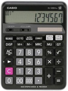 Casio DJ-120D Plus Masaüstü Hesap Makinesi (YÜZDE YAPABİLEN +İŞLEM KONTROLLÜ)
