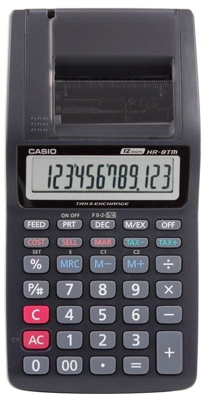 Casio HR-8TM-BK Şeritli Hesap Makinesi