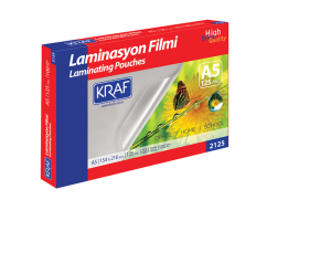 KRAF LAMİNASYON FİLMİ PARLAK A5 125 Mic. 100 LÜ