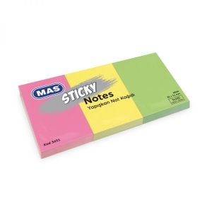Mas 3651 35mmx55mm 3’lü Yapışkanlı Not Kağıdı