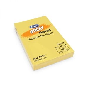 Mas 3656 51mmx76mm Yapışkanlı Not Kağıdı Sarı