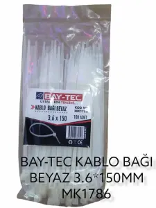BAYTEC MK1786 KABLO BAĞI BEYAZ 3.6x150 100 ADET
