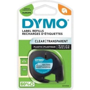 DYMO ETİKET ŞERİDİ LETRATAG PLASTİK 12MMx4M ŞEFFAF 721530
