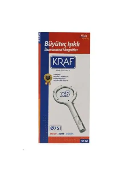 KRAF BÜYÜTEÇ IŞIKLI 75MM 5x 312G