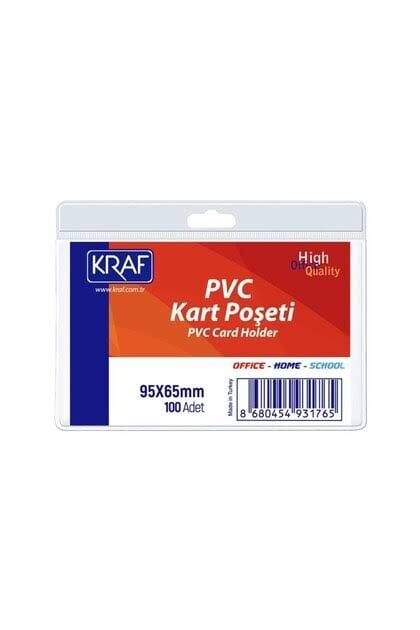 KRAF KART POŞETİ PVC YATAY 95x65 MM 100 LÜ