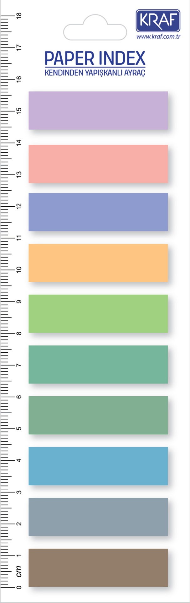 KRAF INDEX FILM (PP) 13x44MM 10 RENK X 20 YP 51246 (RENKLİ AYRAÇ)