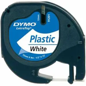DYMO ŞERİT LETRATAG PLASTİK 12MMx4M BEYAZ 721610