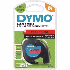 DYMO ŞERİT LETRATAG PLASTİK 12MMx4M KIRMIZI 721630