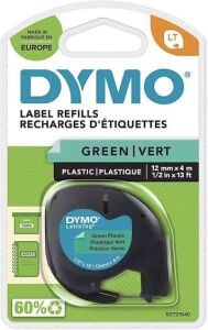 DYMO ŞERİT LETRATAG PLASTİK 12MMx4M YEŞİL 721640
