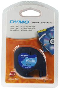 Dymo Letratag Plastik Etiket 12 mm x 4 m Mavi
