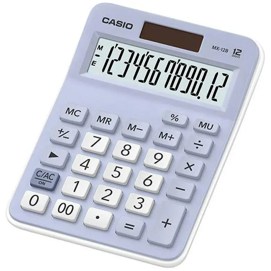 CASİO MX-12B-LB AÇIK MAVİ 12 HANE HESAP MAKİNESİ